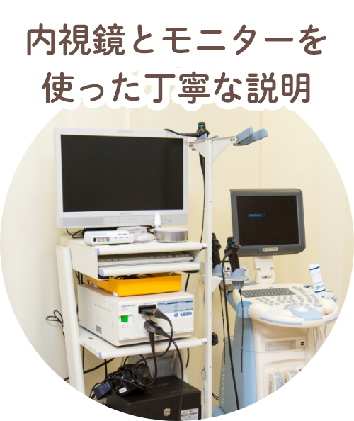 内視鏡とモニターを使った丁寧な説明